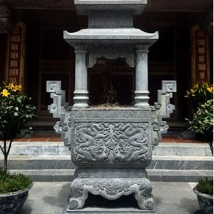 Lư đỉnh hương vuông có mái che 58