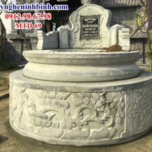Mẫu lăng mộ đá hình tròn 69 đẹp.