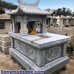 Mẫu mộ 1 mái đá đẹp MMM 11