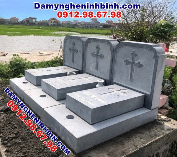 Mẫu mộ đá công giáo đơn giản đẹp tại Xuân Trường Nam Định
