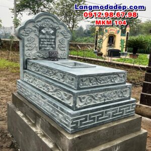 Mộ đá đơn giản tam cấp đẹp MKM 104