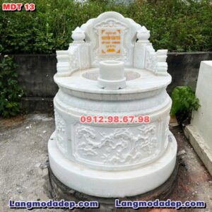 Mộ tròn đá trắng cho người mất trẻ em cô cậu bé đỏ MDT 13