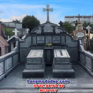 Mộ đá đôi công giáo đẹp MCG 067